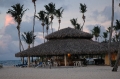 Beach restaurant at sunset